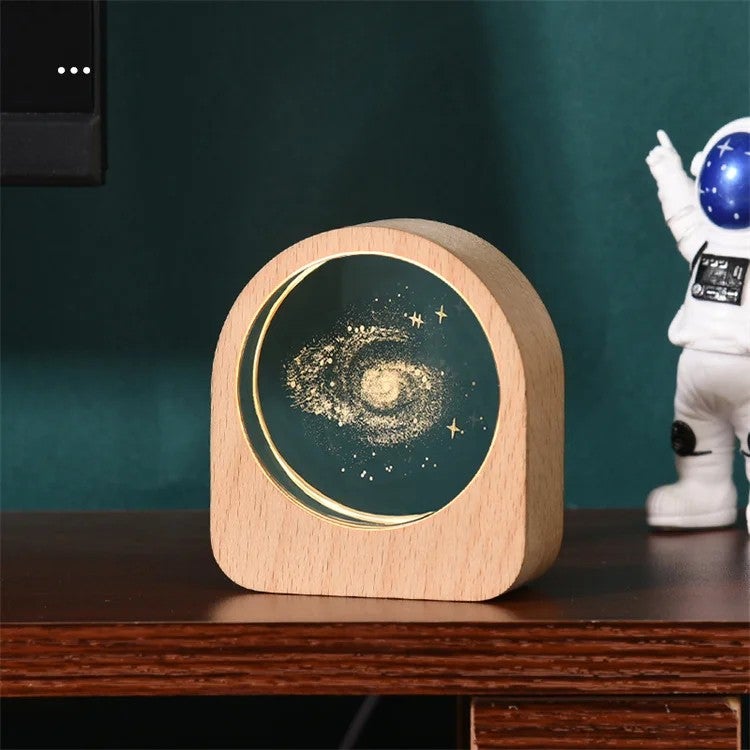 Bluejw Glowing Crystal Ball Night Light - USB Powered Warm White Bedside Lamp - Planetary Design - Kids Christmas Gift & Home Decor - Image 3